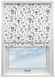 Floral Whimsy, Night Time - Twist&Fit Roman Blind